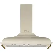 Smeg KC19POE Inselhaube, Wand-/Schrankmontage, Abluft/Umluft, max. 788 m³/h, 89,5 cm Breite, Metall-Filter, 4 Gebläsestufen, 70 dB