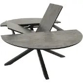 Degamo Ausziehtisch LYON 140cm/200x140cm Alu anthrazit + ECP-Kunststoff hellgrau
