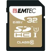 Emtec ECMSD32GHC10GP, 32 GB, SDHC, Klasse 10, 85 MB/s, 21 MB/s, Schwarz, Braun