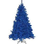 Beliani Weihnachtsbaum 210 cm Blau aus Kunststoff mit Ständer Weihnachtszeit Weihnachten Wohnzimmer Modern