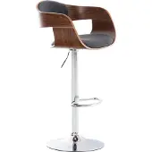 CLP Barhocker Kingston Stoff drehbar und stufenlos verstellbar walnuss/dunkelgrau