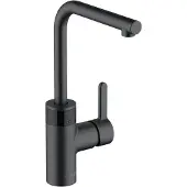Kludi E-GO Elektronische Spültisch-Einhebelarmatur, geschlossener Hebel, mit Sensor, Batteriebetrieb, 422306675, Farbe: tiefmattschwarz