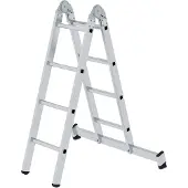 MUNK Günzburger Steigtechnik MUNK Gelenk-Klappleiter mit Nivello Traverse 2x4 Sprossen