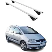 Omtec Dachträger Gepäckträger für Seat Alhambra 1996-2010 Grundträger Metall Silber 2x