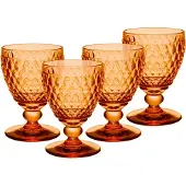 Villeroy & Boch Boston Apricot Weißweingläser 4er Set 230 ml Facetten orange