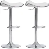 CLP 2er Set Barhocker Shanghai drehbar und höhenverstellbar | Farbe weiß