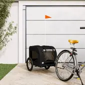 Prolenta Maison Exclusive - Fahrradanhänger Hunde Schwarz Oxford-Gewebe und Eisen