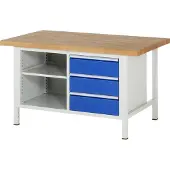 RAU Werkbank höhenverstellbar 8462A2, B1500xT900xH840-1040mm, 3x Schublade-TA