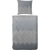 PRIMERA Mako-Satin Bettwäsche 135x200 Rauten Ornamente grau sand 243234-88