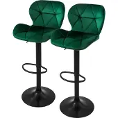 ML-Design | 2er-Set Barhocker Leah Samt Groen Fluweel 41x110x47 cm | NADUVI