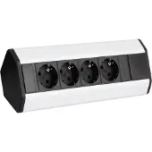 Design Light DesignLight CORNERBOX Aluminium SchuKo 4-fach / Ecksteckdose / Mehrfachsteckdose