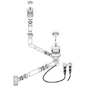BLANCO Ablaufgarnitur 227451 mit Drehexcenter ohne Überlauf für STATURA Spülen / Ventil / Ablaufgarnitur