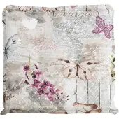 GO-DE Textilgesellschaft Hockerauflage - Beige - 50 x 50 cm - mit Schmetterlingen