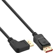 InLine DisplayPort 1.4 Kabel, 8K4K, links gewinkelt, schwarz/gold, 5m, 5 m, DisplayPort, DisplayPort, Männlich, Männlich, Schwarz