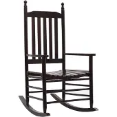 vidaXL Schaukelstuhl mit Gebogener Sitzfläche Braun Pappelholz