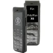 JT BERLIN Echtleder Gürteltasche Turnline| AVM FRITZ!Fon X6| schwarz| bulk| (12021)