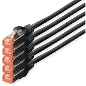 Digitus CAT 6 S/FTP Patchkabel, 5 Stück, 10 m, Cat6, S/FTP (S-STP), RJ-45, RJ-45, Schwarz