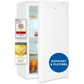 Exquisit Vollraumkühlschrank KS116-V-042E weiss | Nutzinhalt: 88 L | Glasablagen | 55cm Breite | Ohne Gefrierfach