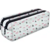 Ferocity Mäppchen, Federtasche, Federmäppchen 2 Fächer, Schüleretui, lustiges 3D-Motiv, Flamingo Blue [107]