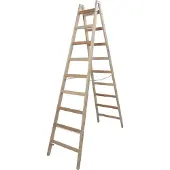 Krause Stehleiter beidseitig STABILO natur 2x 9 Sprossen, H: 252,0 cm