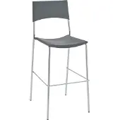 TPFLiving Barhocker Gent Gestell Metall in Chromoptik Kunststoff Grau