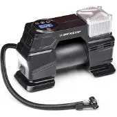 Dunlop Digitaler Luftkompressor Luftpumpe 150PSI/10Bar Inkl. 3 Aufsätze Digitale LED Anzeige Schwarz