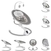 Cangaroo Swing Cloud Babywippe Musik Timer Mobile Schwingfunktion Fernbedienung beige Sterne