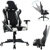 Vdd Bürostuhl Rennspielstuhl Style High Design Thomas weiß schwarz
