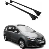 Omtec Dachträger Grundtäger für Seat Alhambra mk2 2010-2020 75kg Metall Schwarz 2 tlg