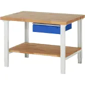 RAU Werkbank höhenverstellbar 7001A7, B1250xT900xH790-1140mm, 1x Schublade-TA