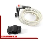 Profex LED FAHRRAD SCHLOSS 180cm x 12mm Sicherheits Spiral Zahlenschloss transparent
