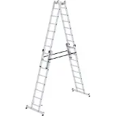 Proregal Sprossen-Stehleiter 4-teilig mit nivello-Traverse 4x8 Sprossen