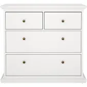 Ebuy24 Venedig Kommode mit 2 kleinen und 2 grossen Schubladen, Breite 96 cm, Höhe 86 cm weiss.