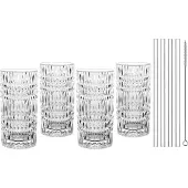 Nachtmann 106658 TASTES GOOD ETHNO Longdrinkgläser 4er Set und Glastrinkhalme