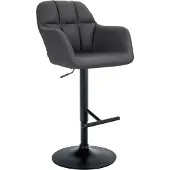 CLP Barhocker Natoma Kunstleder I 360° Drehbar, Metallgestell Höhenverstellbar schwarz Material Gestell Metall matt schwarz