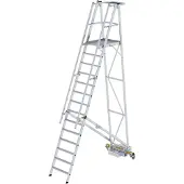 MUNK Günzburger Steigtechnik MUNK Podestleiter fahrbar mit schmaler Traverse 14 Stufen