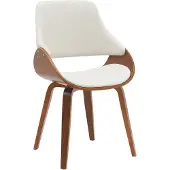 CLP Esszimmerstuhl Vangale gepolstert mit Rückenlehne und Bugholzgestell walnuss/creme Material Stoff