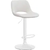 CLP Barhocker Camden Samt drehbar und höhenverstellbar creme Material Gestell Metall matt weiss