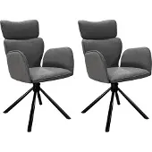 ByLiving by Living Armlehnenstuhl 2er-Set Seattle , grau , Maße (cm): B: 60 H: 93