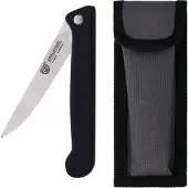 Gräwe Klappmesser mit Steakklinge, schwarz, mit Etui