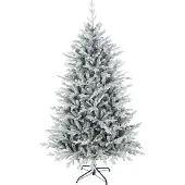 HOMCOM Künstlicher Weihnachtsbaum 180 cm künstlich Tannenbaum mit Schnee