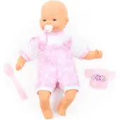 Polesie Puppe Weichkörper Babypuppe 28 cm mit Schnuller und Fütter-Set Kinder Spielzeug +3J