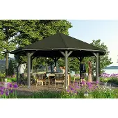 GartenHaus GmbH Pavillon SKAN HOLZ Nice Gr. 4 ø 630 cm schiefergrau