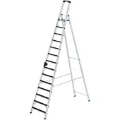 MUNK Günzburger Steigtechnik Stufen-Stehleiter einseitig begehbar mit clip-step 14 Stufen