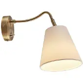 LINDBY Wandlampe Ethan, weiß/altmessing, Stecker, 28 cm, E14