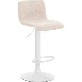 CLP Barhocker Hover mit Stoffbezug creme Material Gestell Metall matt weiss