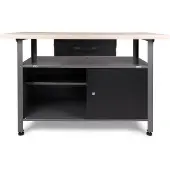 Ondis24 Werkbank Klaus 120cm mit Schublade und Tür schwarz