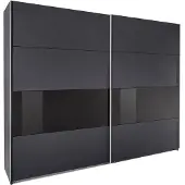 Wimex Schwebetürenschrank Bramfeld Kleiderschrank Ausfürung wählbar,Graphit / Schwarzglas,270x64x236cm