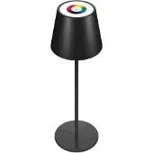 RealPower LED-RGB Tischlampe dimmbar mit Akku,schwarz