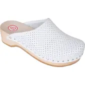 Berkemann Standard-Toeffler Clogs Robuste Holz-Clogs mit genagelten Schäften, Perforiertes Leder für hohe Atmungsaktivität, Schockabsorbierende Sohle für optimale Dämpfung